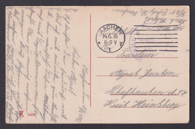 Aachen Germany Meteorological Observatory 1916 WWI Feldpost Postcard