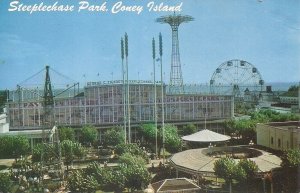 AMUSEMENT PARK, Coney Island NY, Steeplechase Park Ride, Ferris Wheel 1960