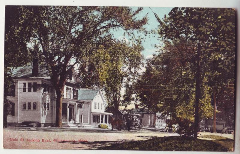 P227 JL postcard ca1915 E willimsburg ma horse/wagon main st