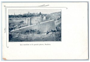 c1905 Granite Stone Quarry Mine Baalbek Turkey Unposted Antique Postcard