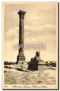 Postcard Ancient Egypt Egypt Alexandria Pump column and the Sphinx