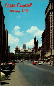 Vtg Albany New York NY Looking Up State Street View Towards Capitol Postcard