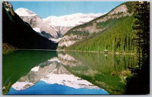 Vtg Canada Alberta Lake Louise Victoria Glacier Mt Lefroy Banff Park Postcard