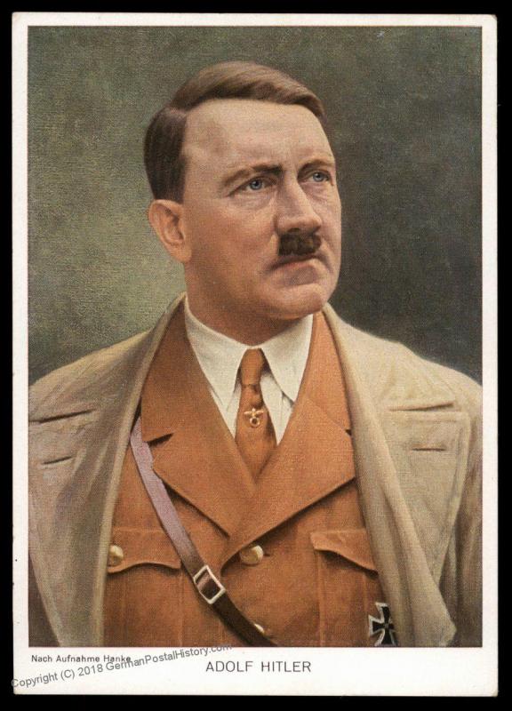 3rd Reich Germany Adolf Hitler Birthday Hanke Color Portrait Propaganda Ca 90782