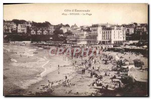 Old Postcard The Emerald Coast Dinard Beach