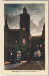 49484 vintage postcard - FERRARA city - CATHEDRAL SQUARE: tram-