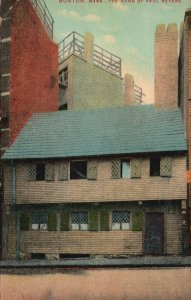 Vintage Postcard The Home Of Paul Revere House Landmark Boston Massachusetts MA