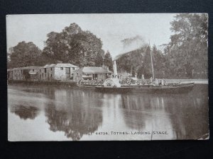 Devon TOTNES LANDING STAGE shows Paddle Steamer DARTMOUTH CASTLE c1940s Postcard