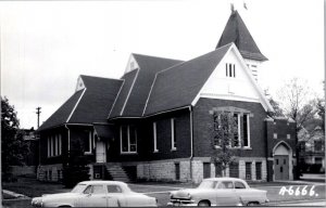 Real Photo Postcard Methodist Church in Grundy Center, Iowa