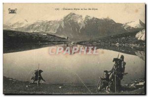 Old Postcard Militaria Alpine Hunters Lake and the Alps