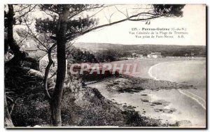 Old Postcard Perros Guirec Vue Generale Beach of Trestraou View from Pors Nevez
