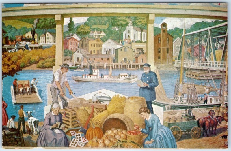 c1970s Westport, CT Robert L Lamdin Saugatuck Branch Bank Mural Chrome PC A332
