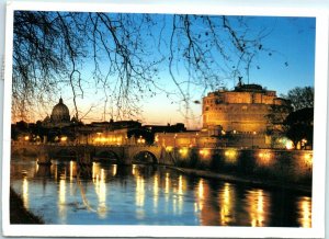 M-9340 The Tiber with St Peters and Castel Sant' Angelo Rome Italy