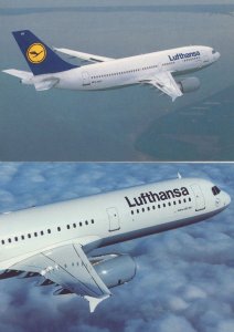 Lufthansa Plane Aircraft Airbus 2x Postcard s