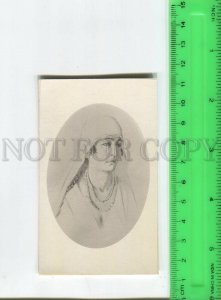 473989 Tajik woman in national dress with beads Vintage CDV