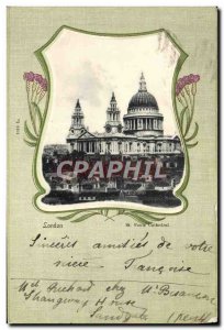 Postcard Old London St Pauls cathedral
