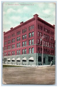 Grand Forks North Dakota Postcard Security Building Road c1910 Vintage Antique