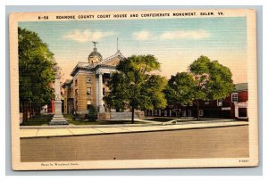 Vintage 1950 Postcard Roanoke County Courthouse Building Salem Virginia