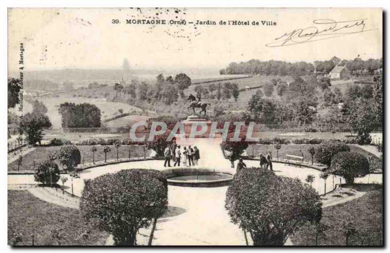 Mortagne Old Postcard Garden of the city & # 39hotel