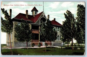 Columbia Falls Montana Postcard Montana State Soldiers Home 1909 Vintage Antique