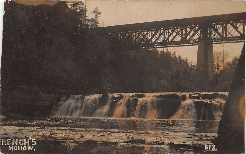 F55/ Guilderland New York RPPC Postcard c1910 French's Hollow Bridge