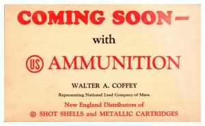 Vintage US Ammunition Advertising Postcard