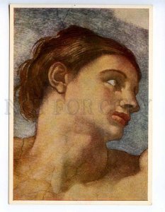 239232 MICHELANGELO Creation of man Adam old german postcard