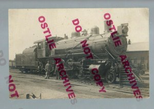 Galesburg ILLINOIS RPPC c1910 CB&Q RR TRAIN ENGINE 2866 Railroad nr Monmouth