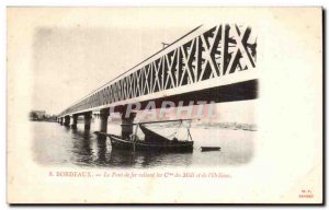 Bordeaux Old Postcard The iron bridge connecting Cie du Midi and the & # 39or...