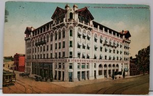 Sacramento California Hotel Sacramento 1910 to Carpenter Iowa Postcard C19