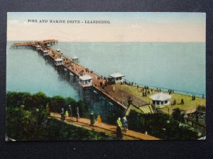Wales 2 x LLANDUDNO Pier / Pavilion & Animated Beach c1930s Postcards
