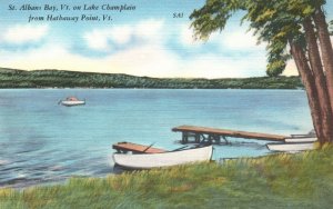 Vintage Postcard 1930's St. Albans Bay Vermont Lake Champlain Hathaway Point VT