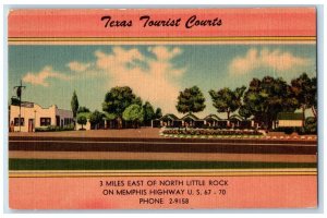 Little Rock Arkansas AR Postcard Texas Tourist Courts Roadside View 1940 Antique