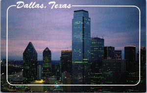 Dallas At Dusk Texas Chrome Postcard C116
