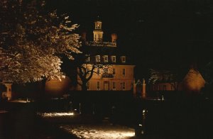 Postcard The Governor's Palace At Christmas Wreath Candle Williamsburg Virginia