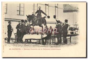 Old Postcard Horse Riding Equestrian Saumur Last diner or lunch interrupted