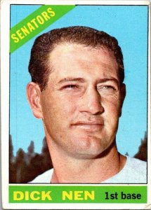 1966 Topps Baseball Card Dick Nen Washington Senators sk3027