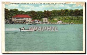 Old Postcard View Park And Boat Races Bathing Pavilion And Dance Hall Pensaco...