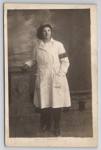 RPPC WLA Womans Land Army Lovely Young Lady Freeman Photo Postcard M24