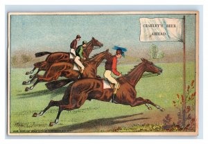 1880s Charley's Beer & Pool Hall Horse Race Jockeys C.U. Bernewitz P78