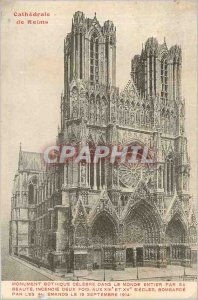 Old Postcard Cathedral of Reims