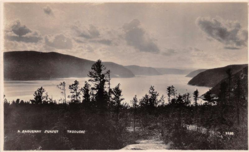 TADOUSSAC QUEBEC CA~A SAGUENAY SUNSET~S J HAYWARD PUBL REAL PHOTO POSTCARD