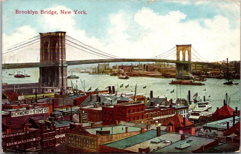New York City Brooklyn Bridge 1912