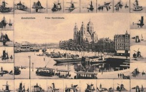 Netherlands Amsterdam Prins Hendrikkade Vintage Postcard 04.06