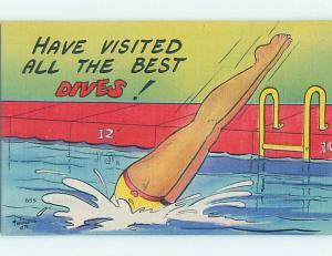 Linen black americana postcard HL3892