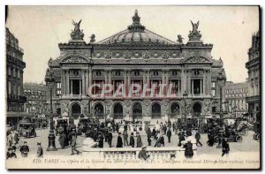 Old Postcard Paris Opera and the Metropolitan Metro Station