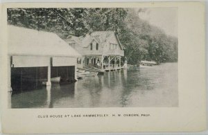 Pawlings NY Lake Hammersley Club House Boating HW Osborn Proprietor Postcard R18