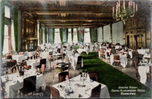 Winnipeg Manitoba Royal Alexander Hotel Dining Room MB Interior Postcard H12