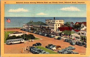 Rehoboth Avenue, Belhaven Hotel, Rehoboth Beach DE c1951 Vintage Postcard L66