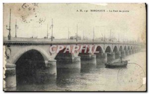 Old Postcard Bordeaux stone bridge